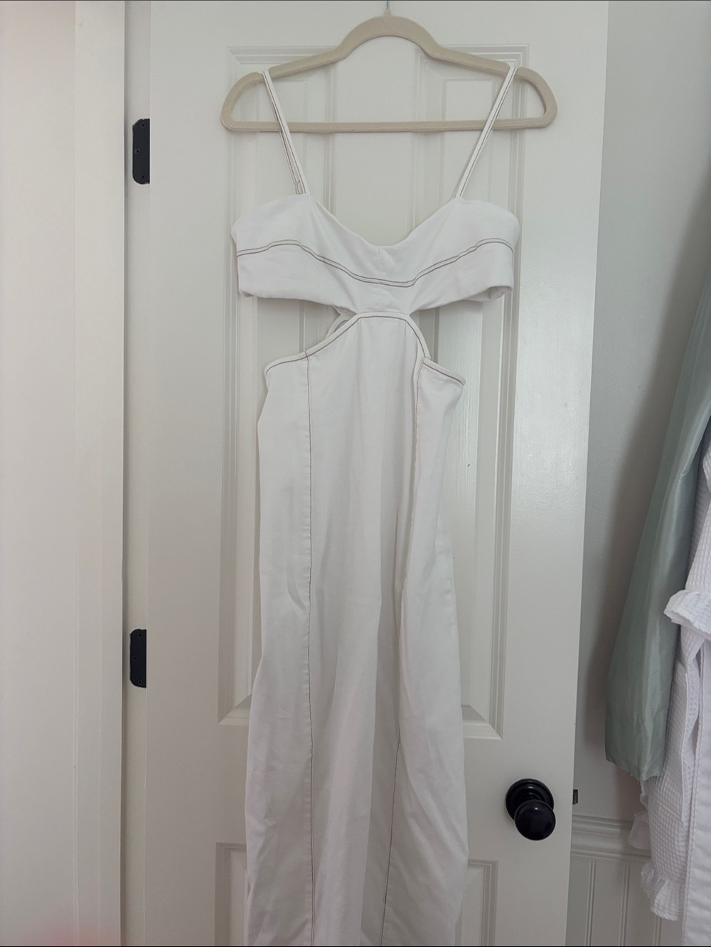 ZARA SIZE S White Cutout Spaghetti-Strap Women's Dress